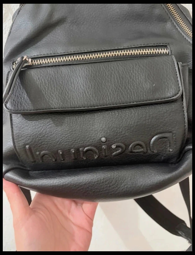 Desigual women's compact black leather effect backpack – photo 3